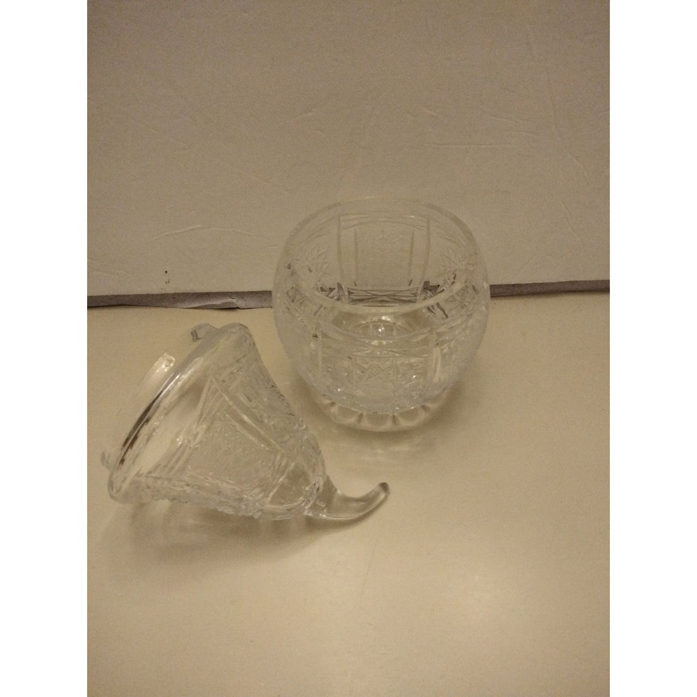 Vintage Julia Crystal Poland Lead Crystal Pear Preserve Candy Jar 8" - Picture 2 of 7